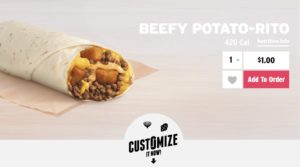 Taco Bell Beefy Potato-Rito