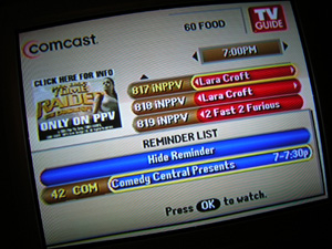 Checking what's on cable.